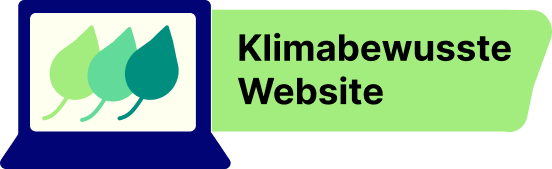 Das Cleaner-Web-Siegel für klimabewusste Websites im Querformat.