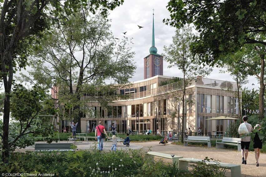 1. Preis im Wettbewerb Stadtteilzentrum und Immanuelpark auf der Veddel!