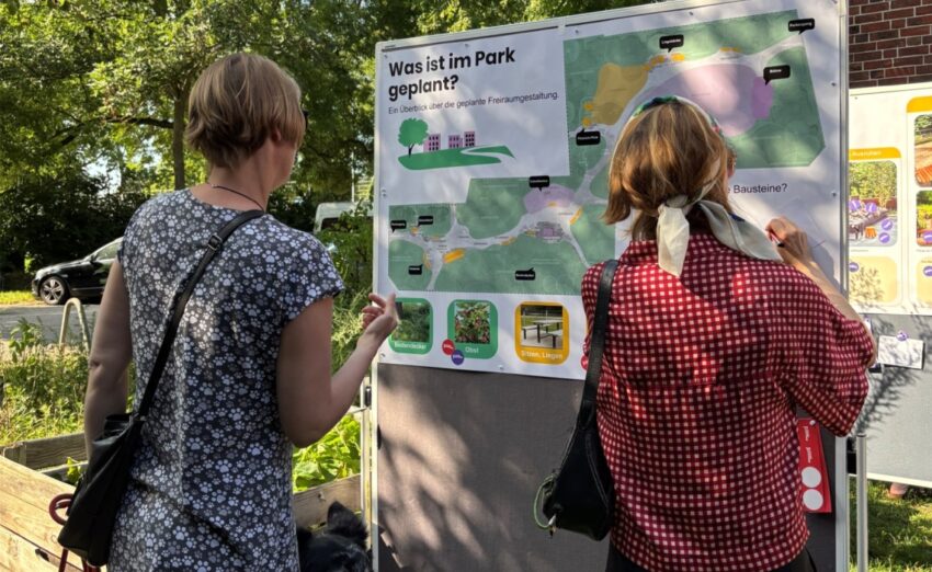 Was ist im Park geplant? Informationsveranstaltung zur Neugestaltung des Immanuelparks auf der Veddel in Hamburg